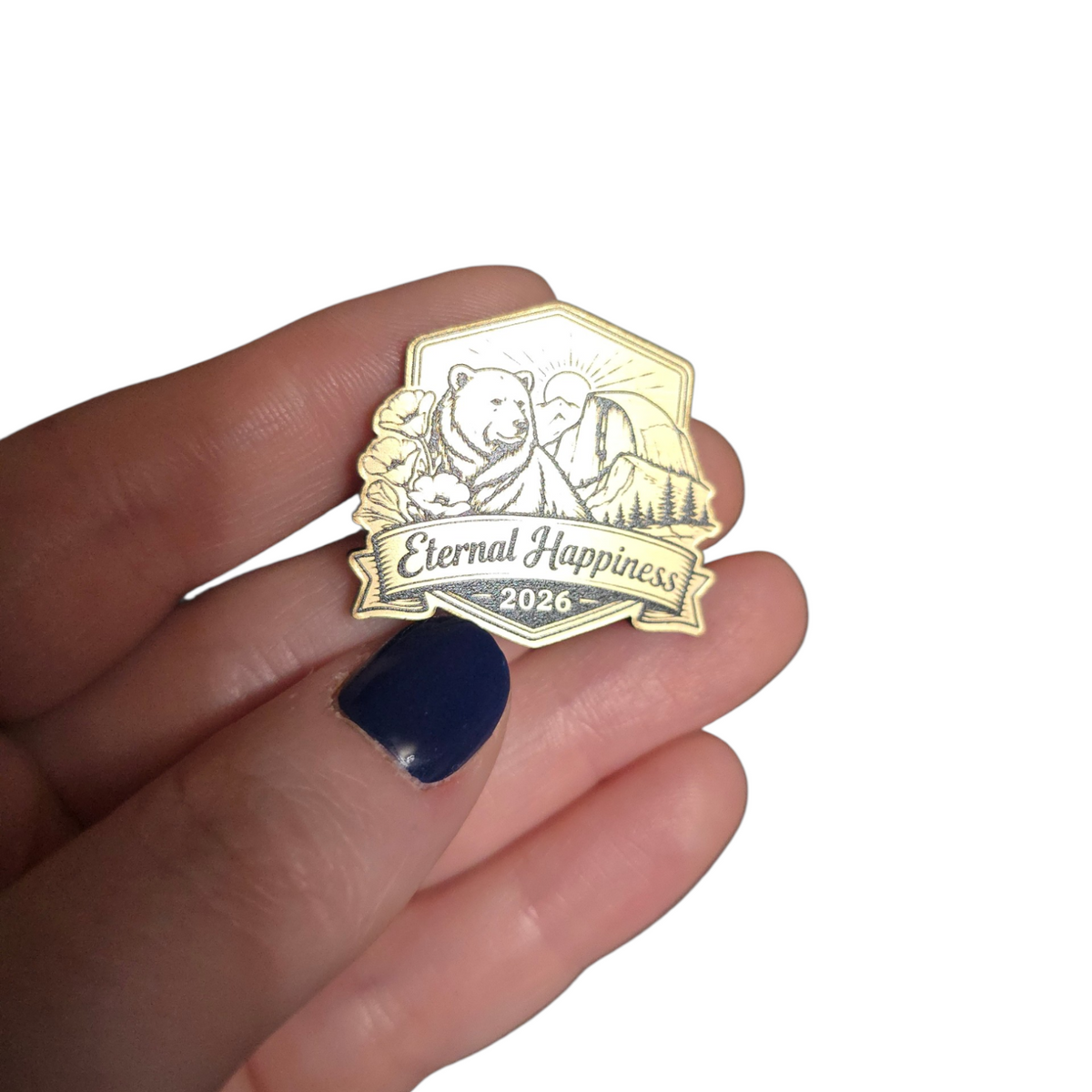 CA Bear (Badge Version) - 2026 Eternal Happiness Convention - JW Pin - Cherry Wood