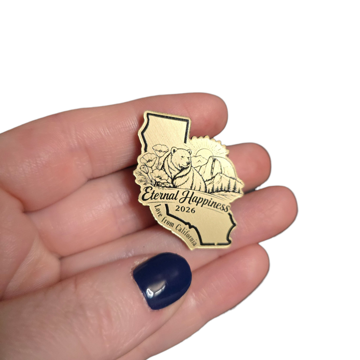 CA Bear (With Love from CA) - 2026 Eternal Happiness Convention - JW Pin - Cherry Wood