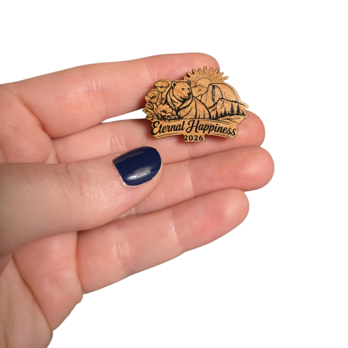 CA Bear (Sunset Version) - 2026 Eternal Happiness Convention - JW Pin - Cherry Wood