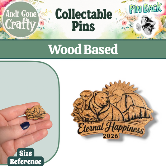 CA Bear (Sunset Version) - 2026 Eternal Happiness Convention - JW Pin - Cherry Wood