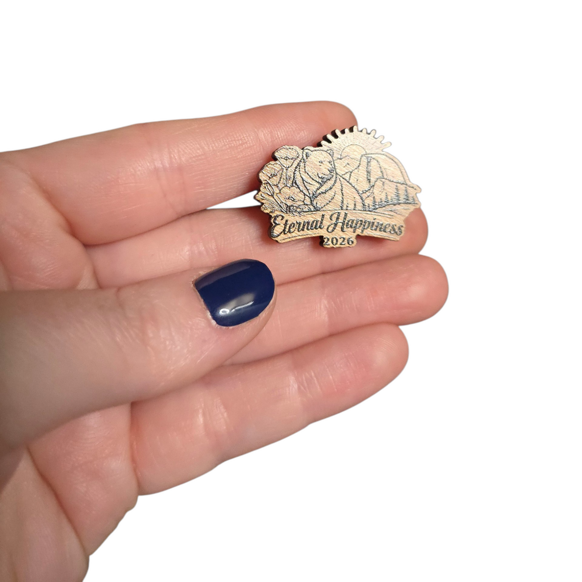 CA Bear (Sunset Version) - 2026 Eternal Happiness Convention - JW Pin - Cherry Wood