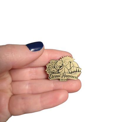CA Bear (Sunset Version) - 2026 Eternal Happiness Convention - JW Pin - Cherry Wood