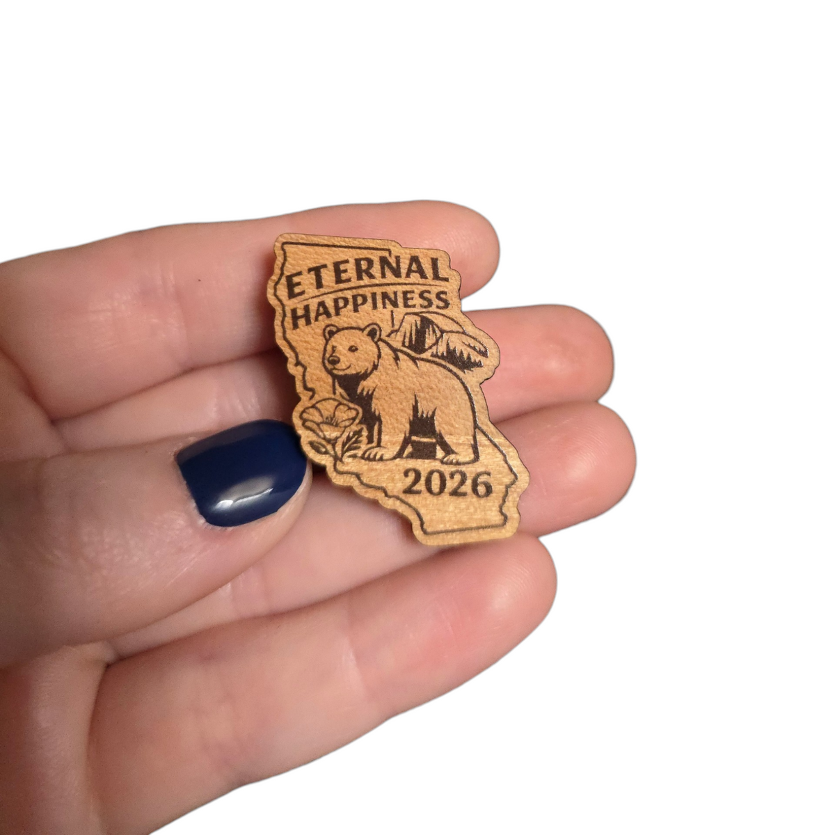 CA Bear (Simple Version) - 2026 Eternal Happiness Convention - JW Pin - Cherry Wood