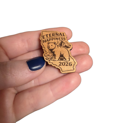 CA Bear (Simple Version) - 2026 Eternal Happiness Convention - JW Pin - Cherry Wood