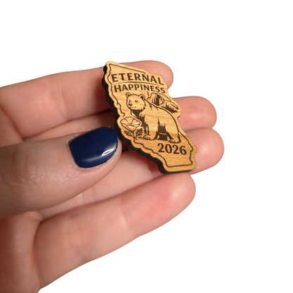 CA Bear (Simple Version) - 2026 Eternal Happiness Convention - JW Pin - Cherry Wood