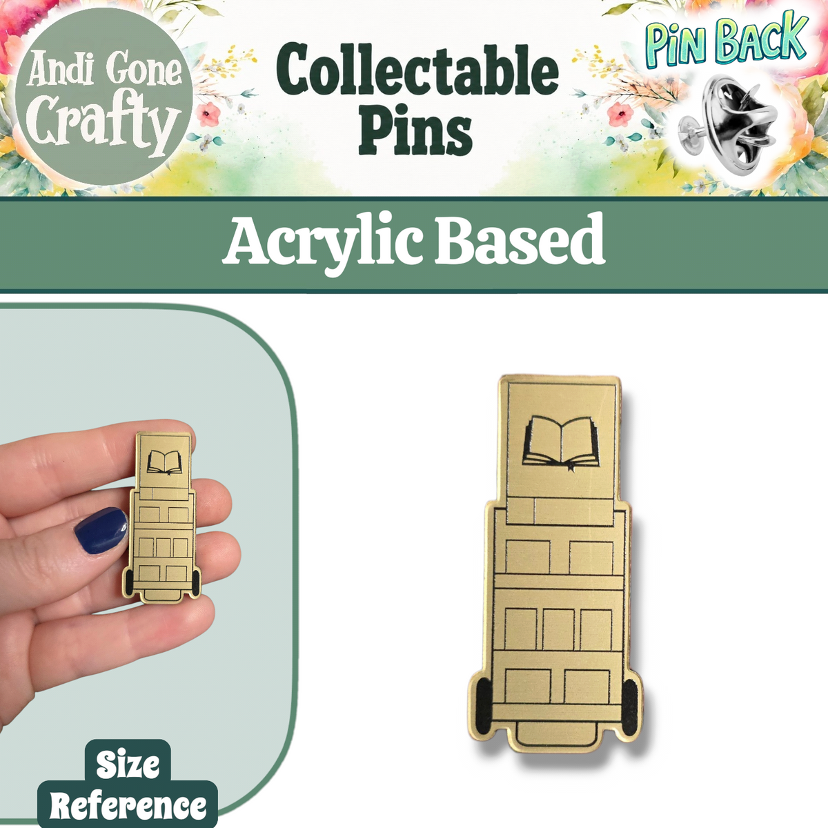 JW - Large 1.5" Literature Cart Pin