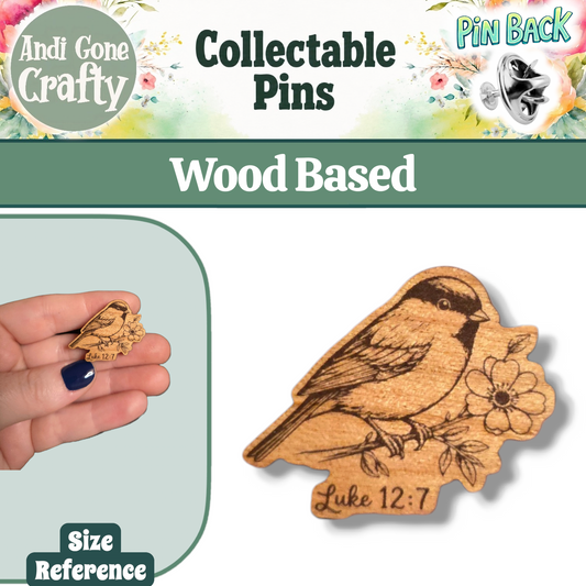 Flower Branch - Sparrow - JW Encourage Pin