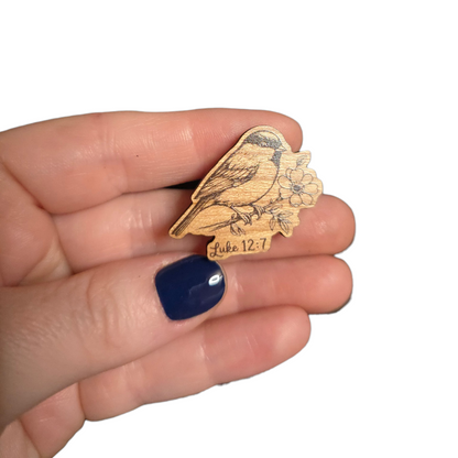 Flower Branch - Sparrow - JW Encourage Pin