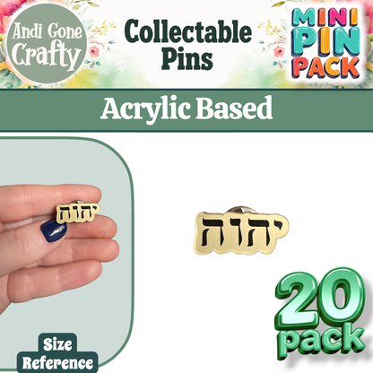 YHWH Tetragrammaton - QTY 20 - Small 0.5" Mini Pin Pack - JW Pin