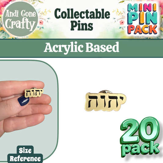 JW - QTY 20 pin pack - YHWH Tetragrammaton