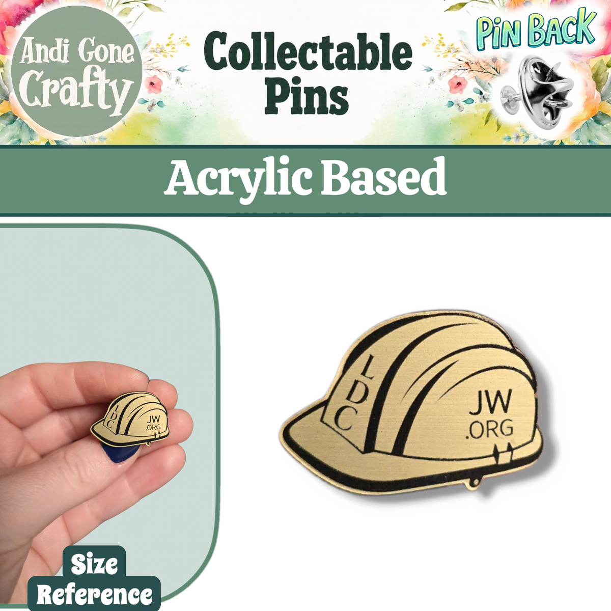 JW - Pin para sombrero duro LDC de 1 pulgada