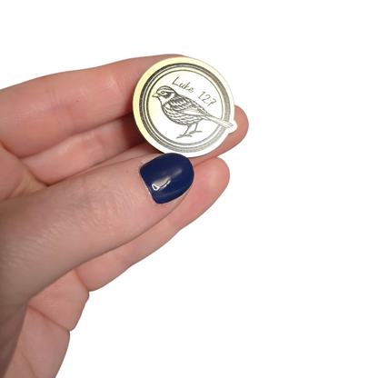 Sparrow Bird - Luke 12:7 - JW Pin