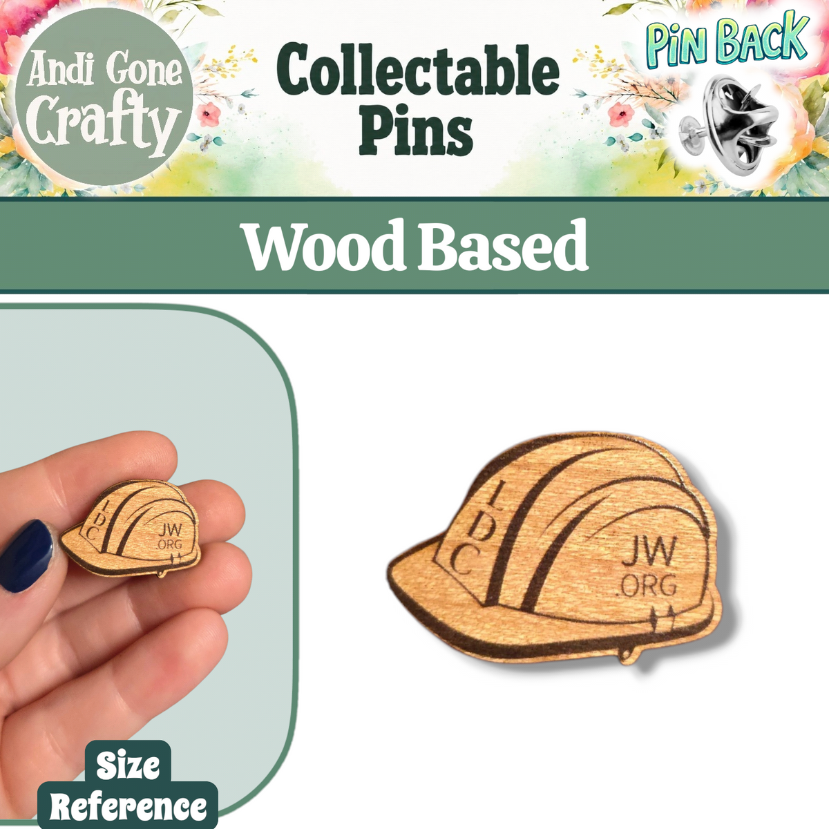 JW - Pin para sombrero duro LDC de 1 pulgada