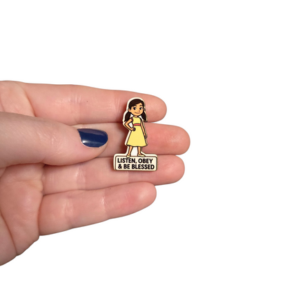 Girl - Listen, Obey and Be Blessed - JW Kids Pin - JW Gifts and Souvenirs