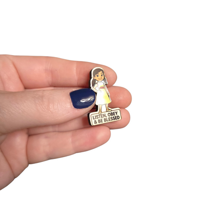 Girl - Listen, Obey and Be Blessed - JW Kids Pin - JW Gifts and Souvenirs