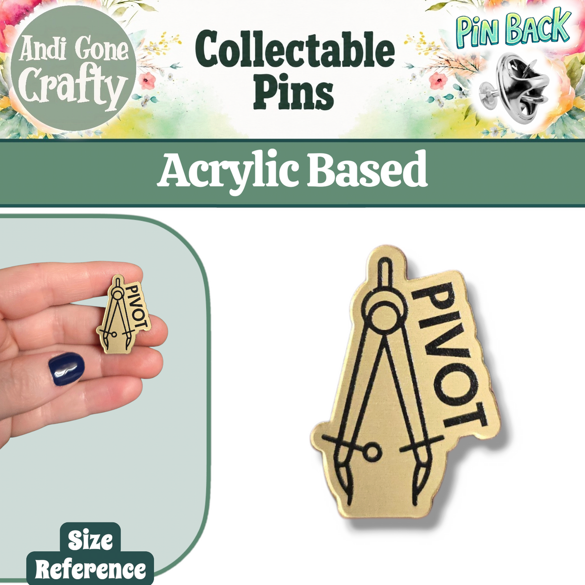 Math Compass - Pivot - JW Department Pin