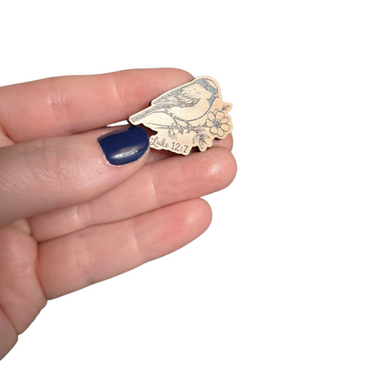 Flower Branch - Sparrow - JW Encourage Pin