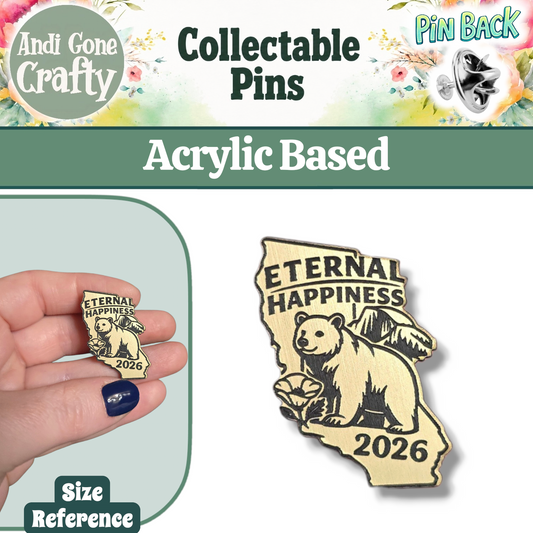 CA Bear (Simple Version) - 2026 Eternal Happiness Convention - JW Pin - Cherry Wood