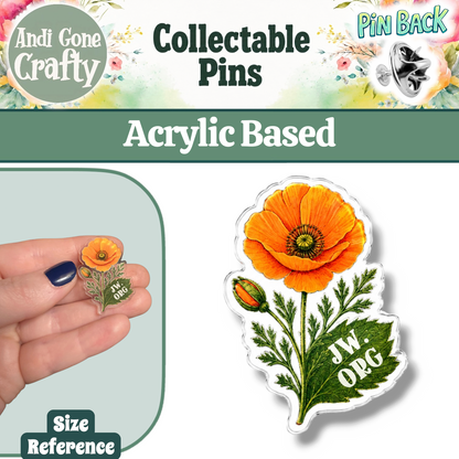 CA Poppy Flower Pin - JW.ORG - JW Gifts and Souvenirs