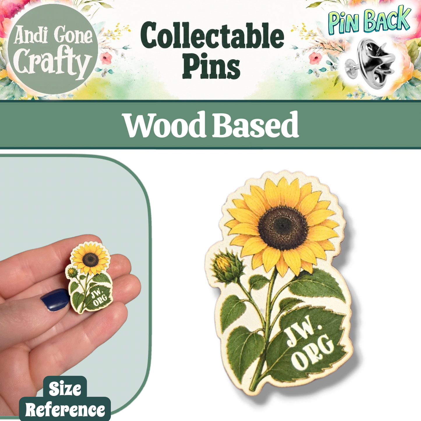 Sunflower Flower Pin - JW.ORG - JW Gifts and Souvenirs