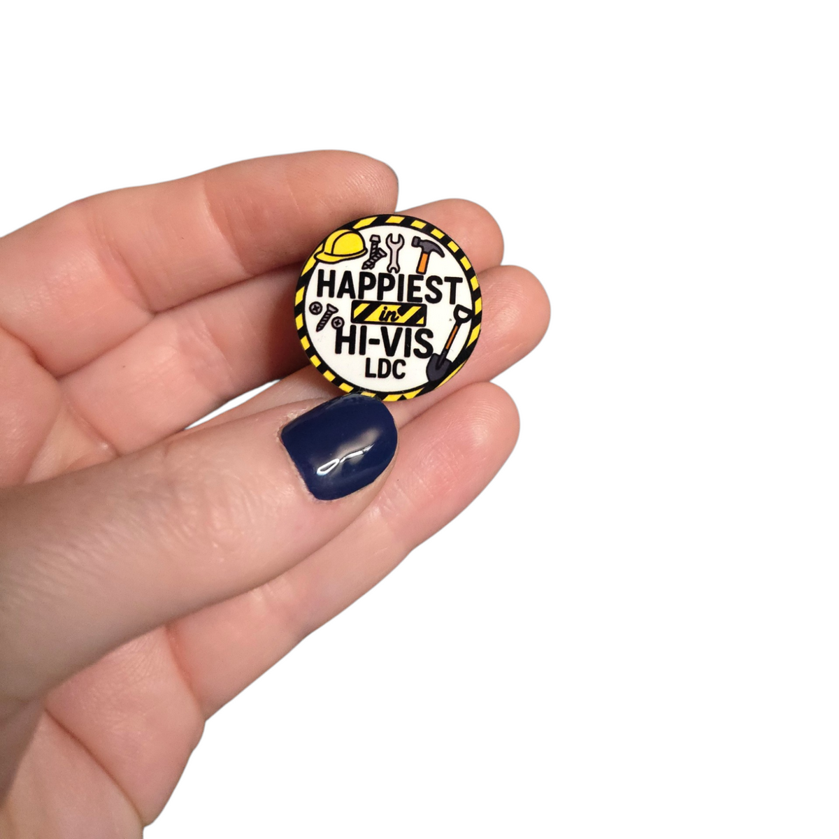 Happiest in High Vis - Circle - LDC - JW Pin - Full Color