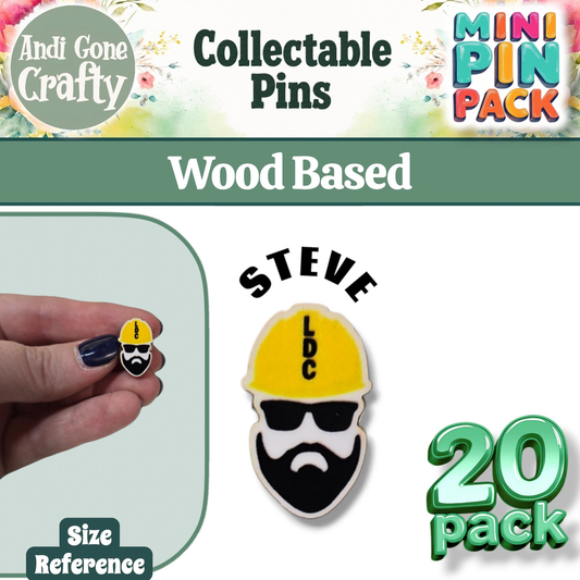 0.5in LDC Beard (STEVE) - 20 Mini Pin Pack - JW - LDC Pin
