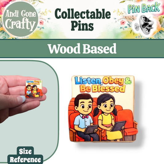 JW Kids - Listen, Obey, and Be Blessed - JW Pin