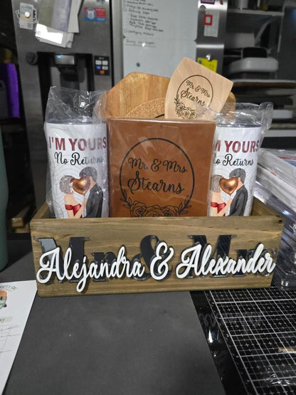 Base Crate with Black Mirror & White Acrylic Text