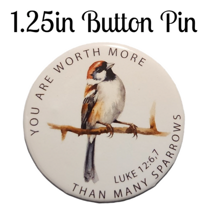 JW - 1.25" Button Pin - Sparrows - B