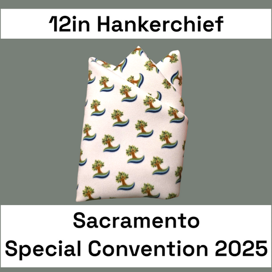 12 in White Handkerchief - Sacramento Special Convention Tree Logo