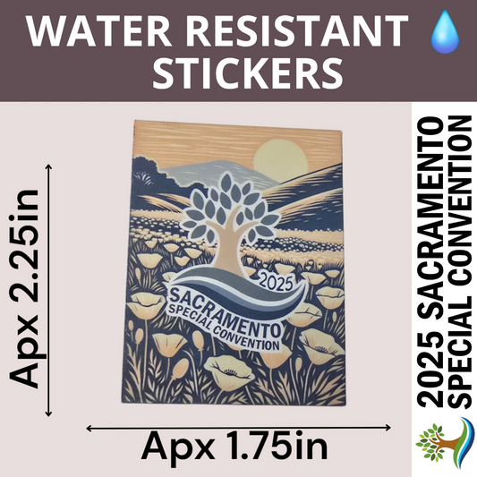 Pastel Poppy Field - Sacramento Special Convention - Water Resistant Stickers  (Bulk Pack of 14 Stickers)