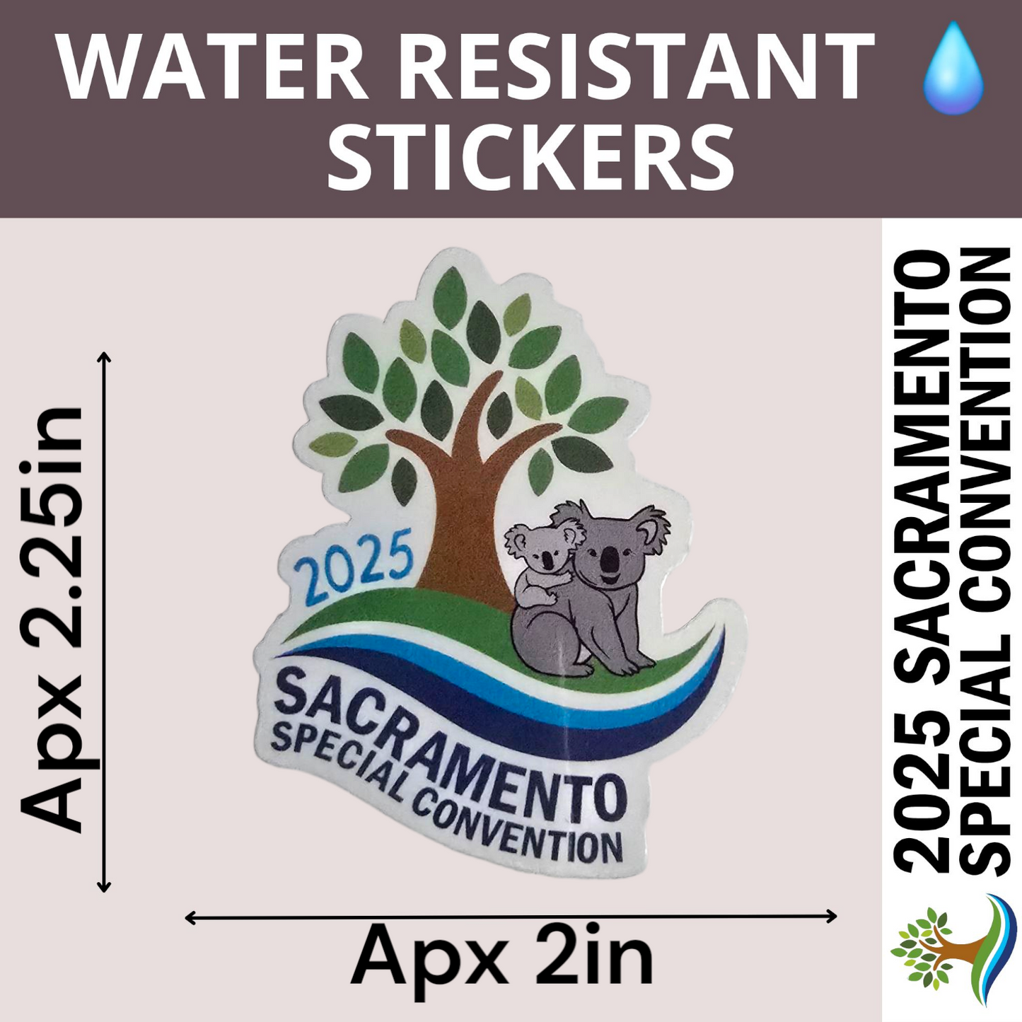 Tree Koala - Water Resistant Stickers (Bulk Pack of 15 Stickers)