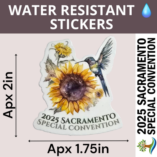Humming Bird Sunflower - Water Resistant Stickers (Bulk Pack of 19 Stickers)