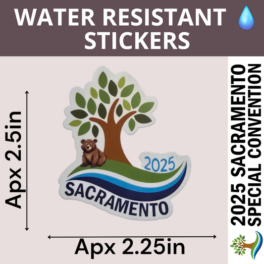 Tree Bear - Sacramento Special Convention  - Water Resistant Stickers (Bulk Pack of 16 Stickers)