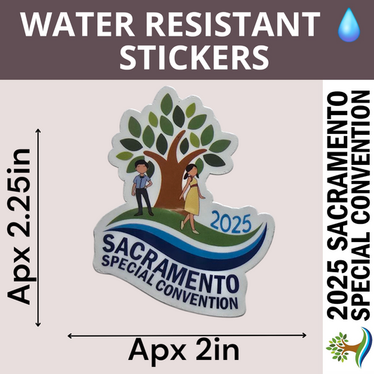 Tree w/ JW Kids - Sacramento Special Convention - Water Resistant Stickers (Bulk Pack of 14 Stickers)