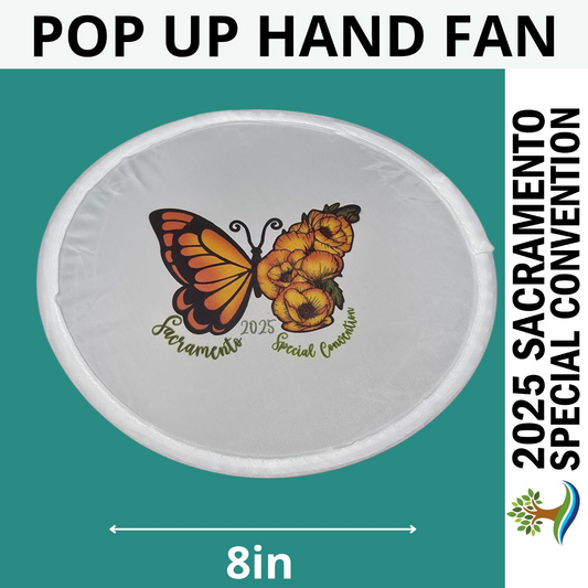 Butterfly Poppy - Sacramento Special Convention - 8in Pop Up Hand Fan