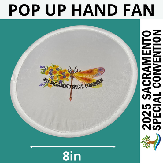 Dragonfly w/ Flowers - Sacramento Special Convention - 8in Pop Up Hand Fan