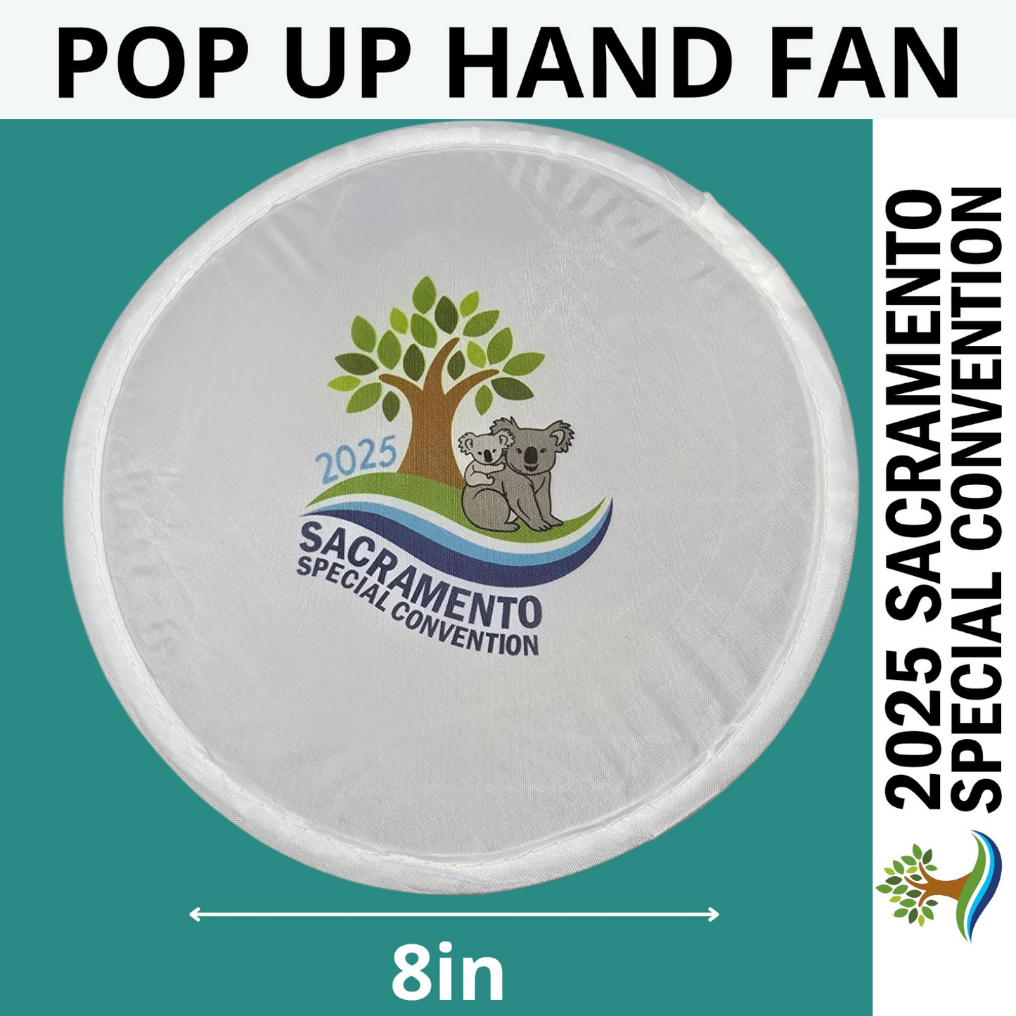 Tree Koala Momma - Sacramento Special Convention - 8in Pop Up Hand Fan