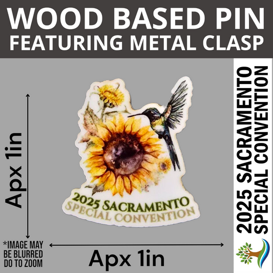 Humming Bird w/ Sunflowers - Pin - United States Sacramento (California) - 2025 Special Convention of Jehovah's Witnesses - JW Gifts and Souvenirs