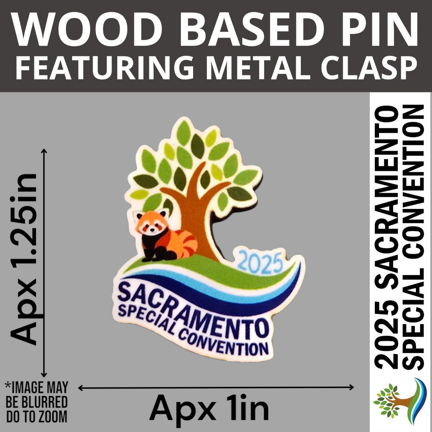 Tree w/ Red Panda - Pin - United States Sacramento (California) - 2025 Special Convention of Jehovah's Witnesses - JW Gifts and Souvenirs