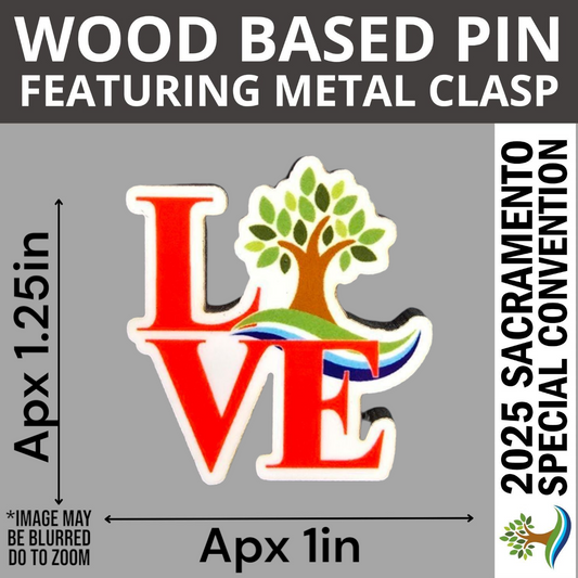 Tree Logo With LOVE - Pin - United States Sacramento (California) - 2025 Special Convention of Jehovah's Witnesses - JW Gifts and Souvenirs