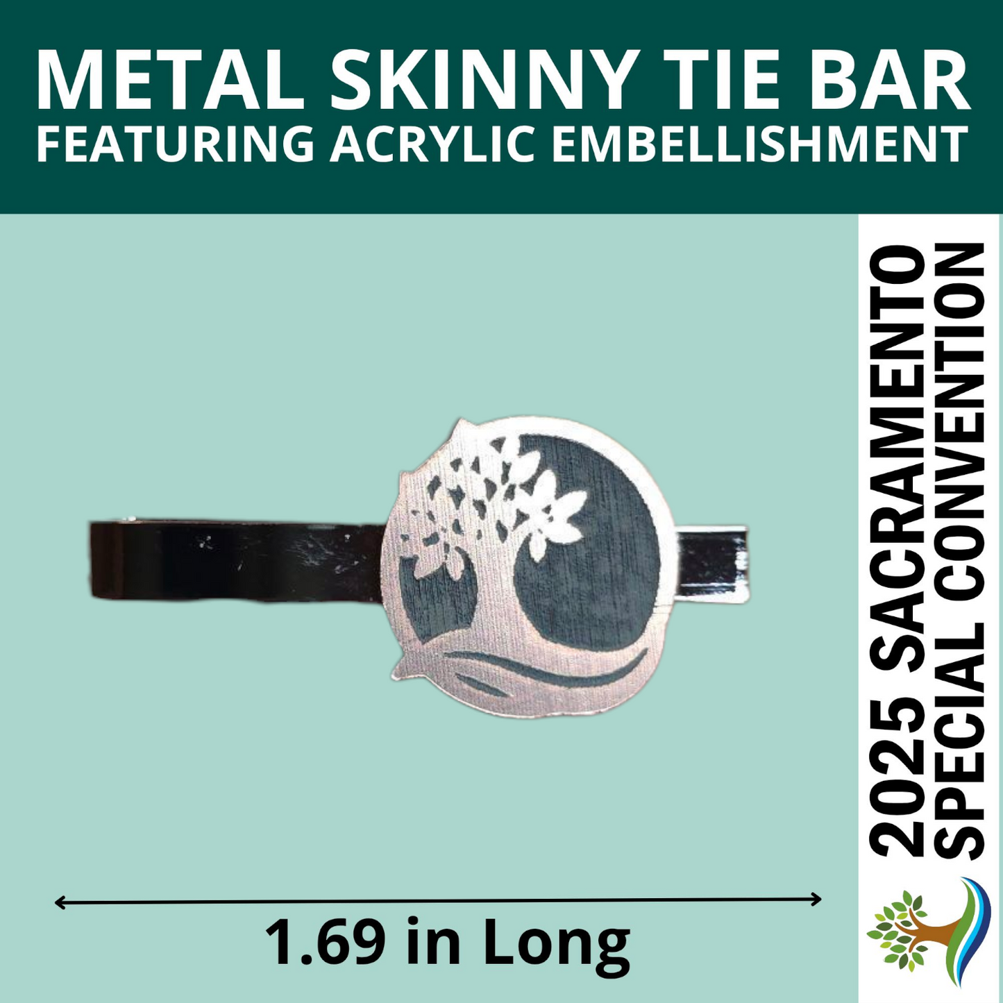 Skinny Tie Bar - Sacramento Tree Logo - Sacramento Special Convention