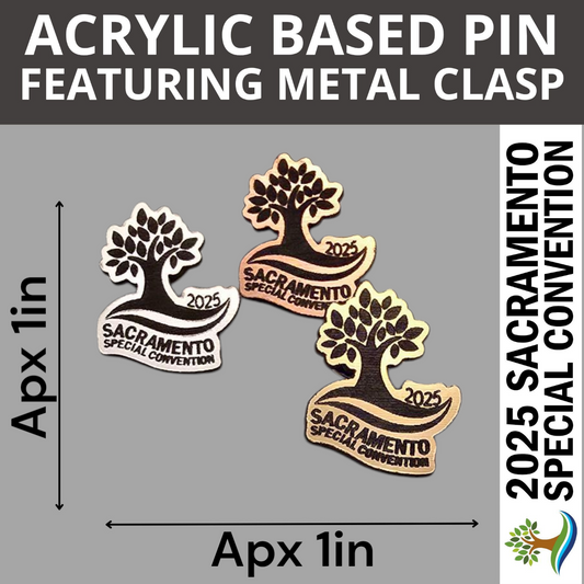 Tree Logo With Silver Metal Acrylic - Pin -  - United States Sacramento (California) - 2025 Special Convention of Jehovah's Witnesses - JW Gifts and Souvenirs
