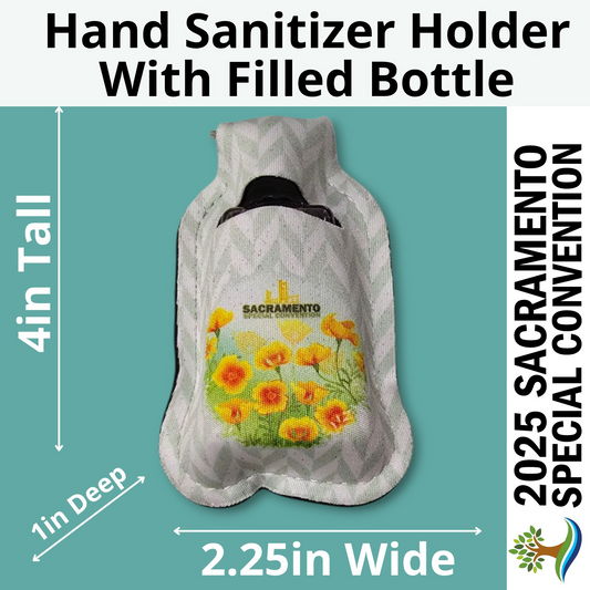 Teal Poppy Field - Hand Sanitizer Holder (Filled) - United States Sacramento (California) - 2025 Special Convention of Jehovah's Witnesses - JW Gifts and Souvenirs