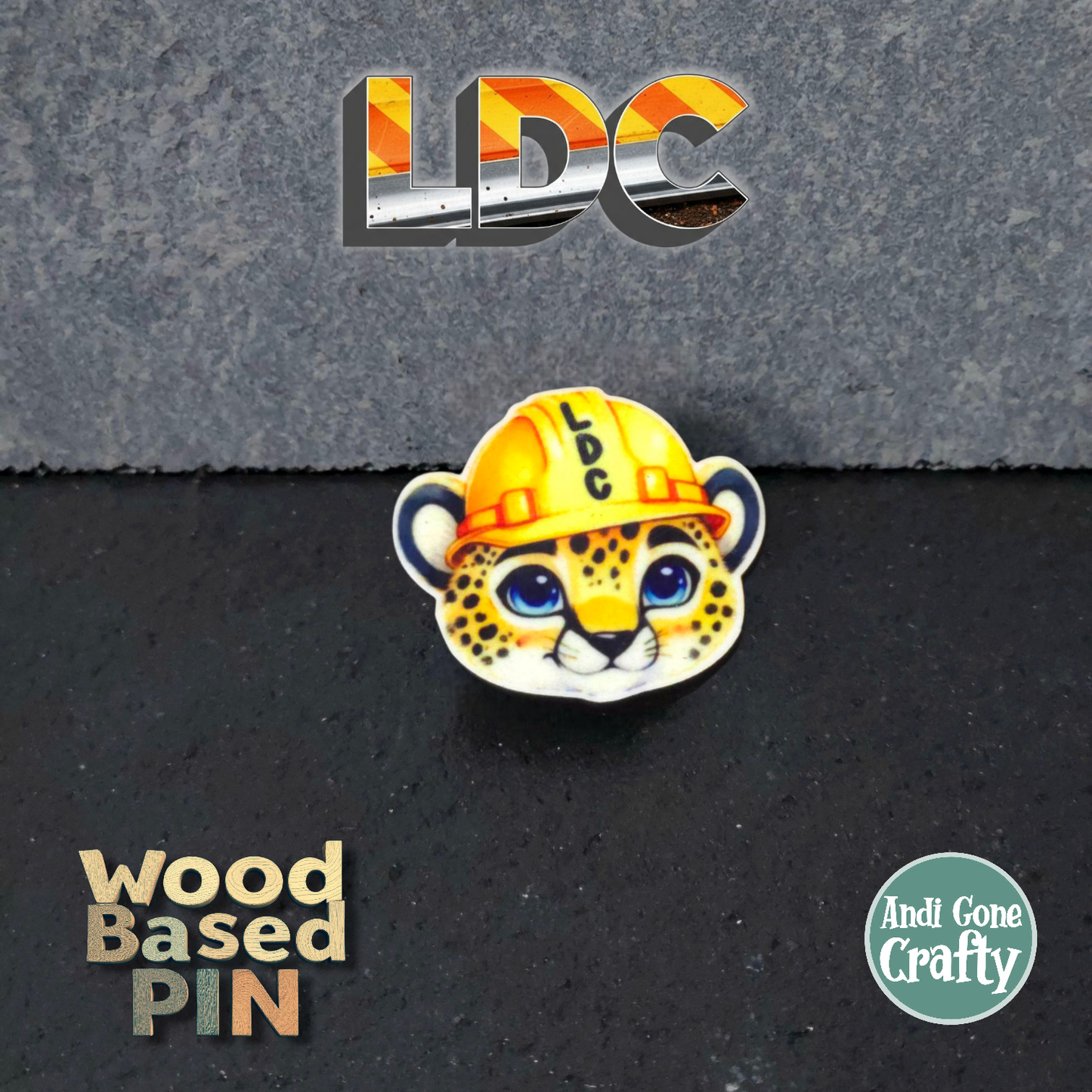 Cheetah Head - Construction Animals - LDC - JW Pin - Full Color