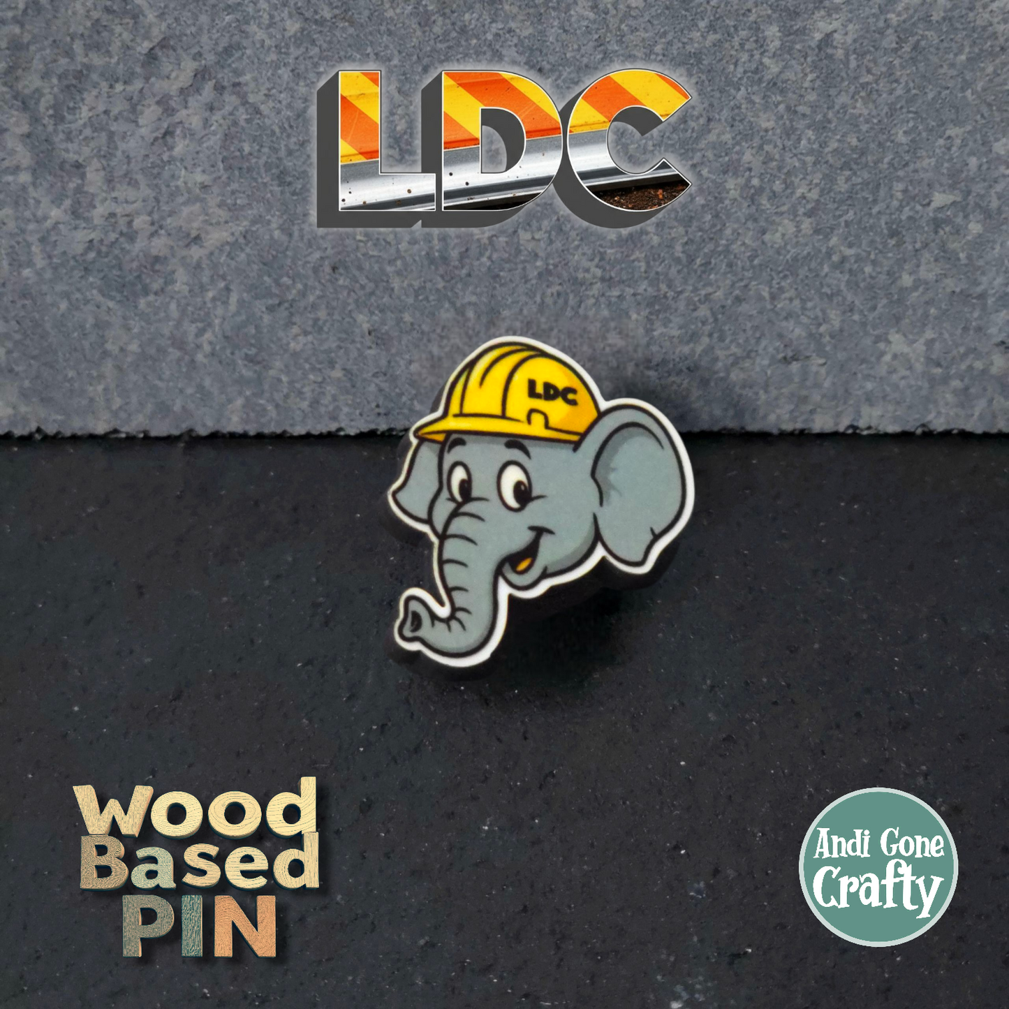 Boy Head Elephant - Construction Animals - LDC - JW Pin - Full Color