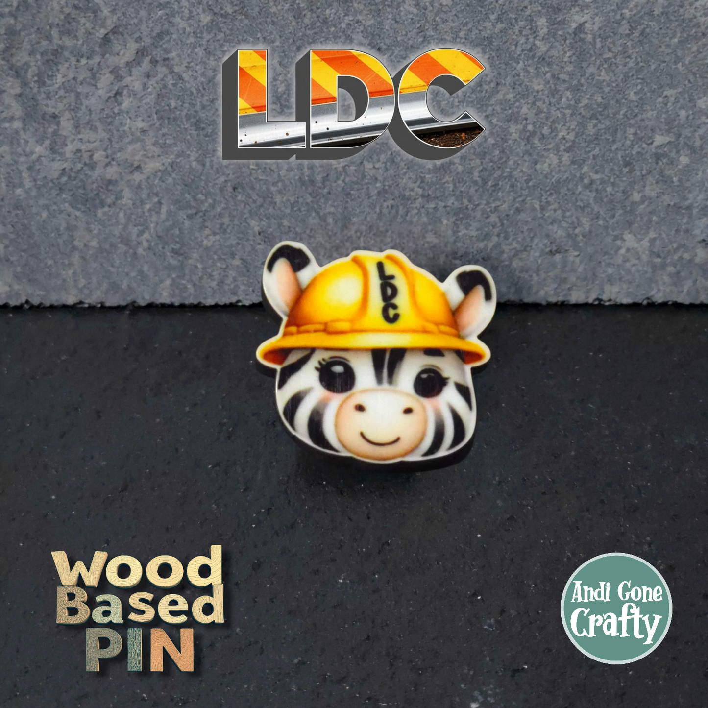 Zebra Head - Construction Animals - LDC - JW Pin - Full Color