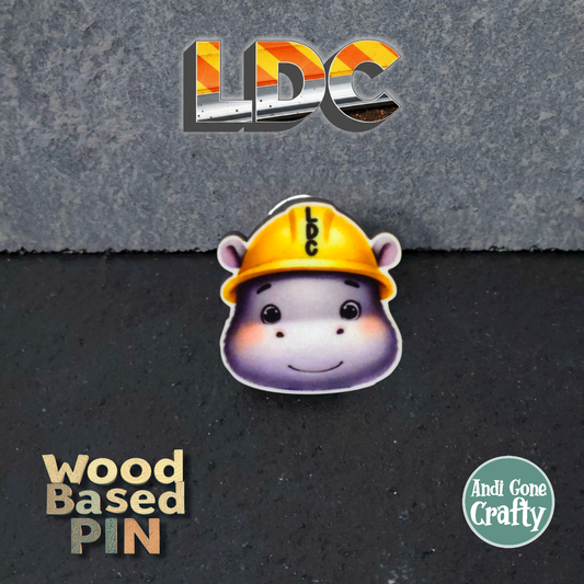 Hippo Head - Construction Animals - LDC - JW Pin - Full Color