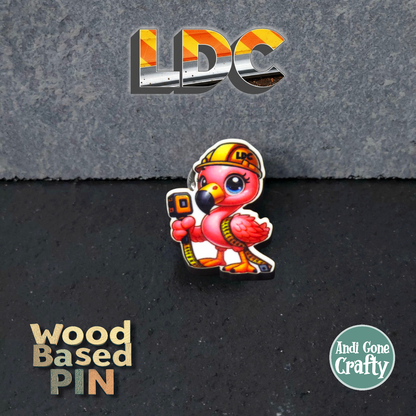 Flamingo - Construction Animals - LDC - JW Pin - Full Color