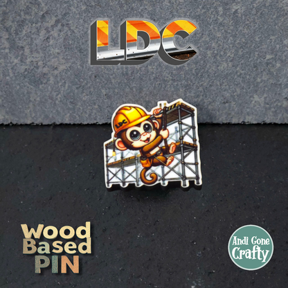Monkey - Construction Animals - LDC - JW Pin - Full Color